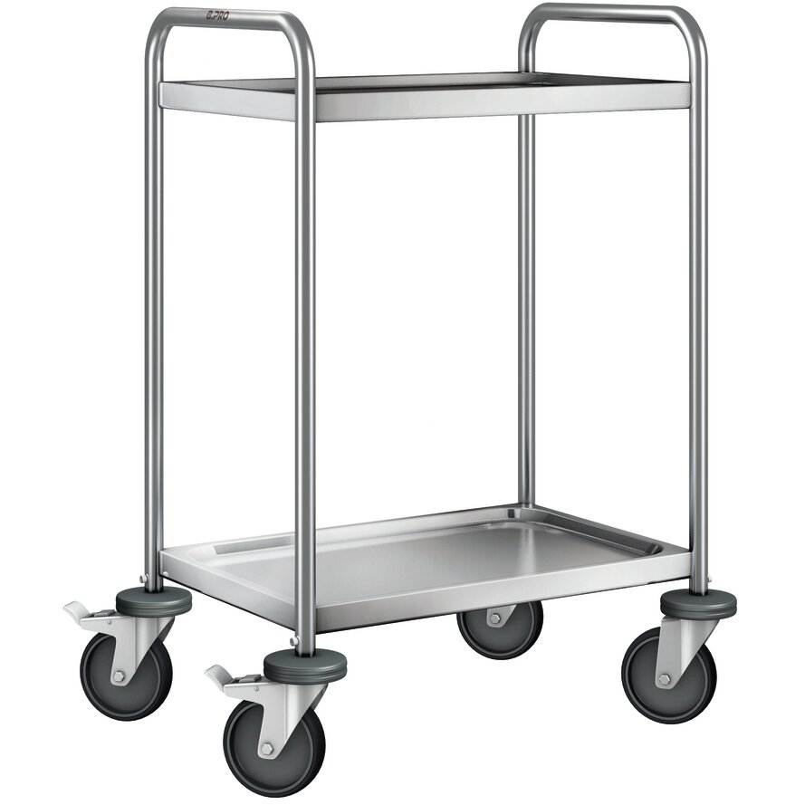 Servierwagen 2 Borde / 600 x 400 mm / mit Rollen stahlverzinkt/Tragkraft 120kg