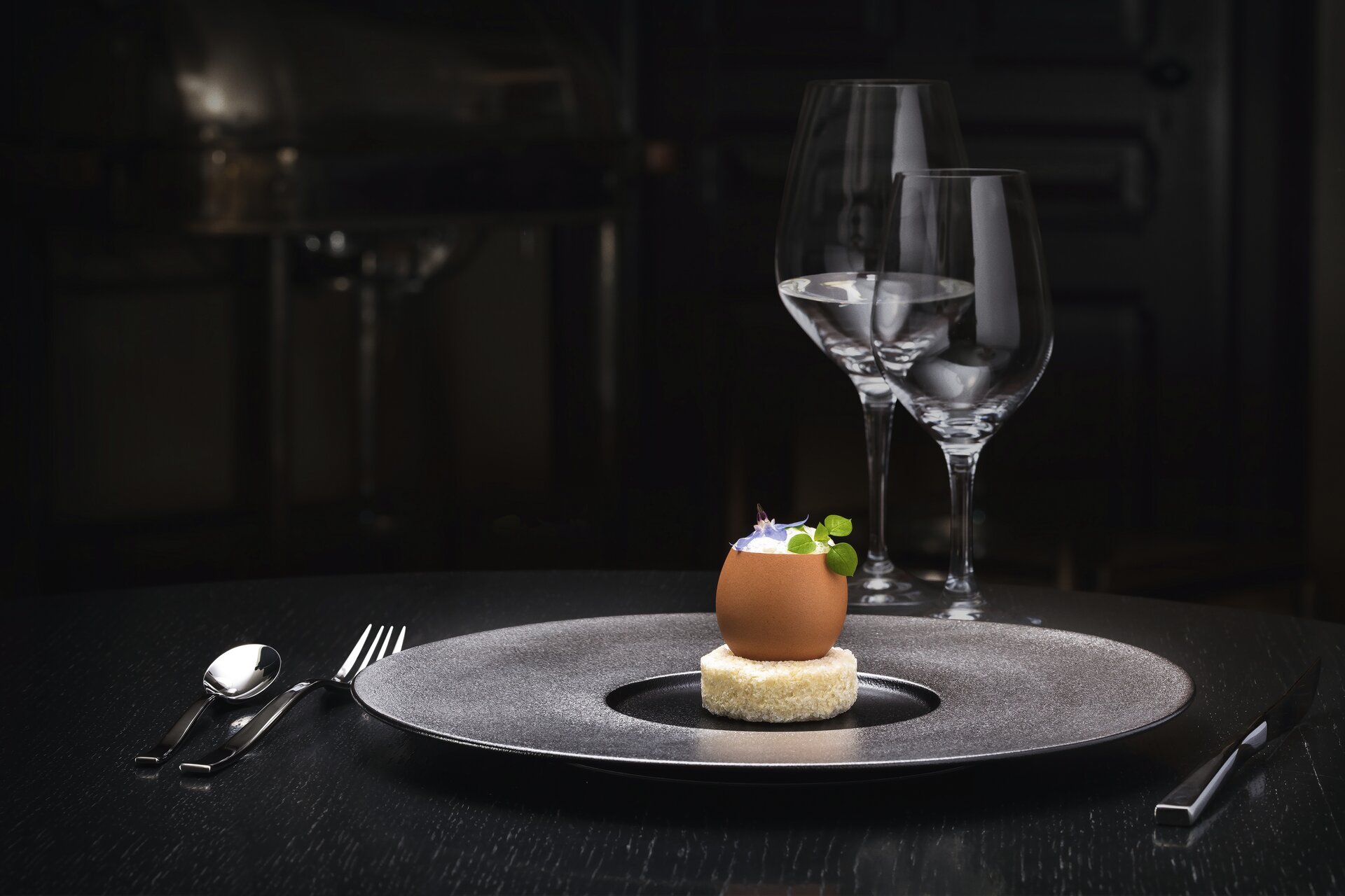 Gourmetteller flach 290 mm black-silver