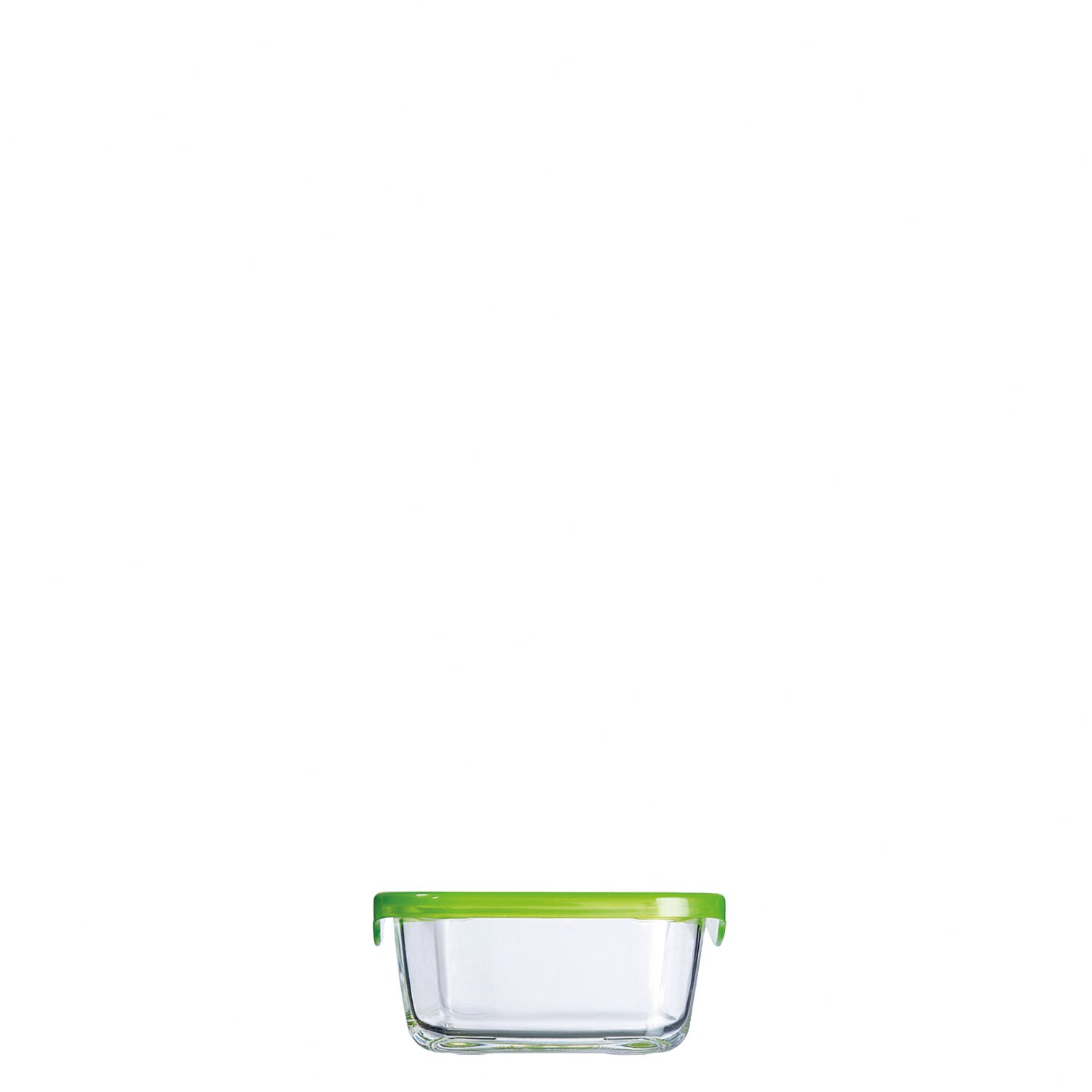 Box 126 x 126 x 53 mm / 0,38 l transparent mit grünem PP Deckel Keep´n