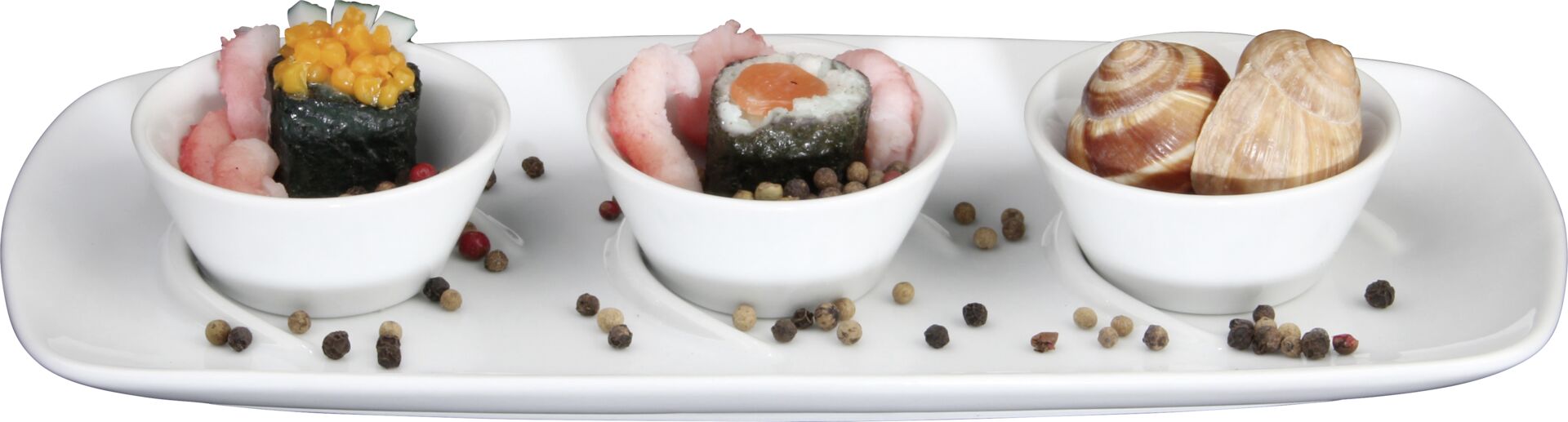 Porzellanserie "Fine Dining" Trägerplatte 29 x 14 cm