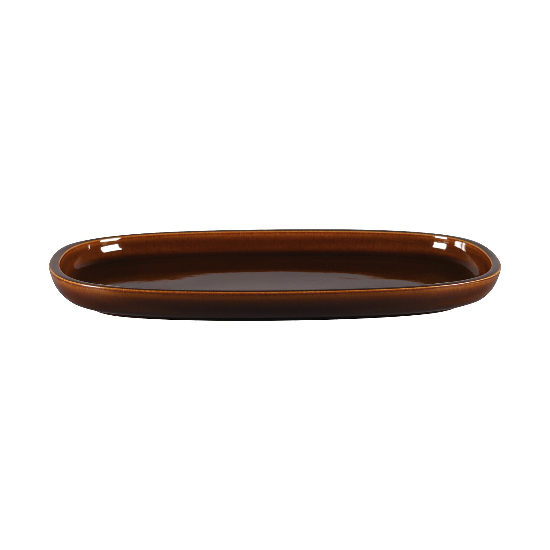 Platte oval flach 302 x 200 mm honey brown Ease Honey Brown