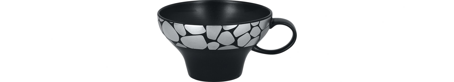Teetasse 0,23 l silber / schwarz