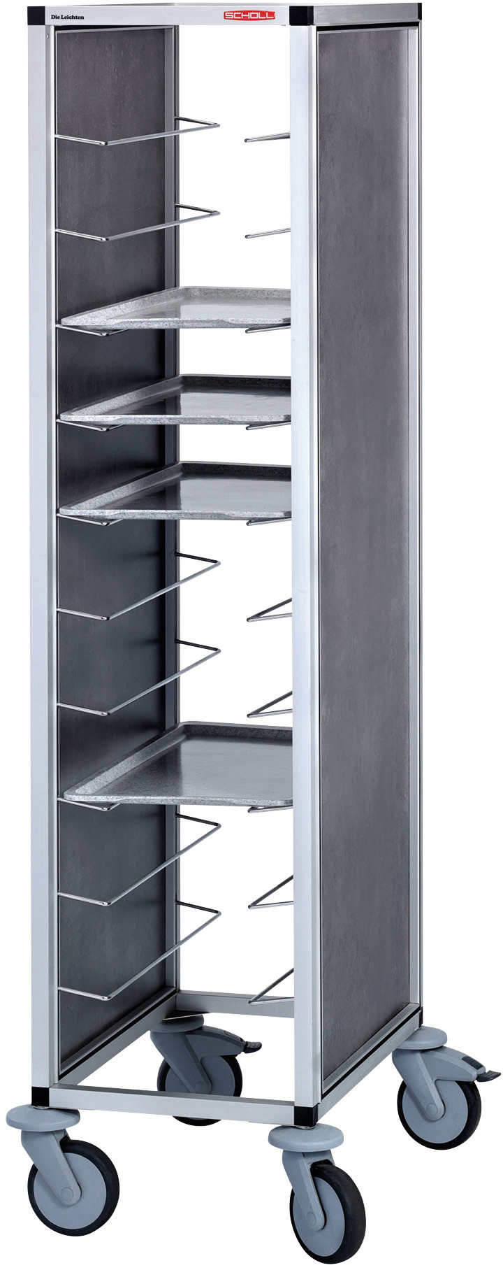 Tablett-Abräumwagen 1-teilig / für 10  GN-Tabletts / 125 mm Abstand