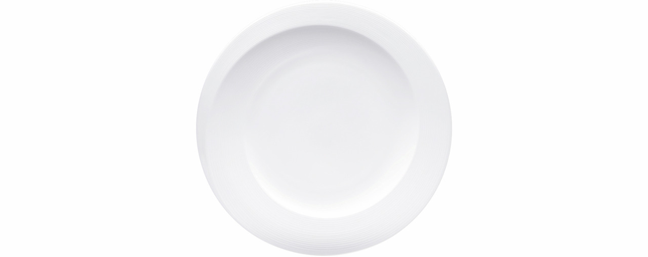 Teller flach mit Fahne 160 mm weiß Zen