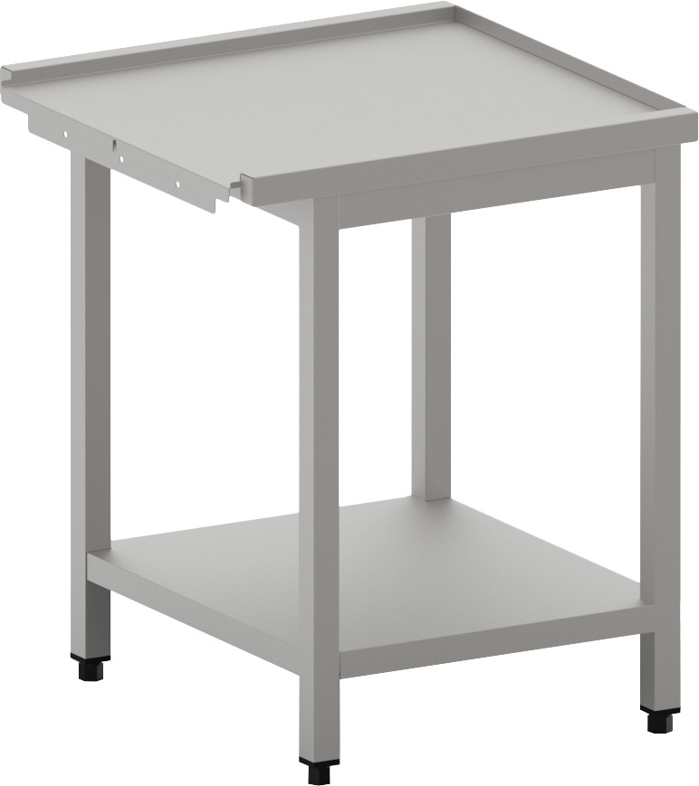 Ablauftisch links / rechts mit Ablagebord, ohne Spritzblech, 1600 mm