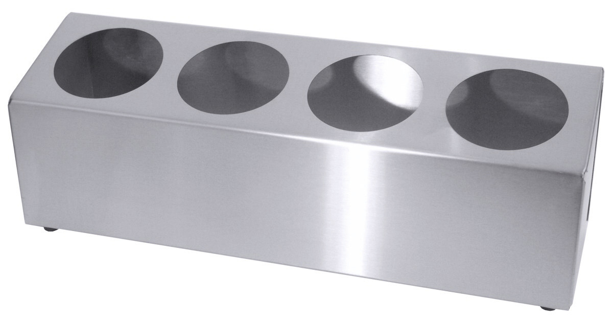 Besteckbehälter für 4 Besteckköcher 565 x 150 x 150 mm seidenmatt poliert