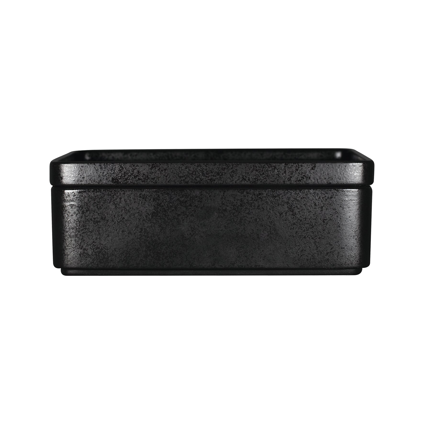 Teller flach quadratisch 240 x 240 mm schwarz Karbon Fractal