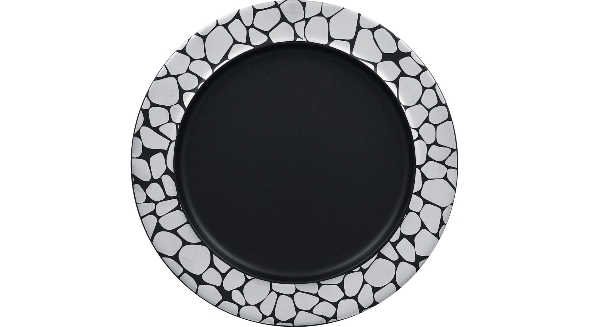 Teller flach mit Rand 240 mm silber / schwarz
