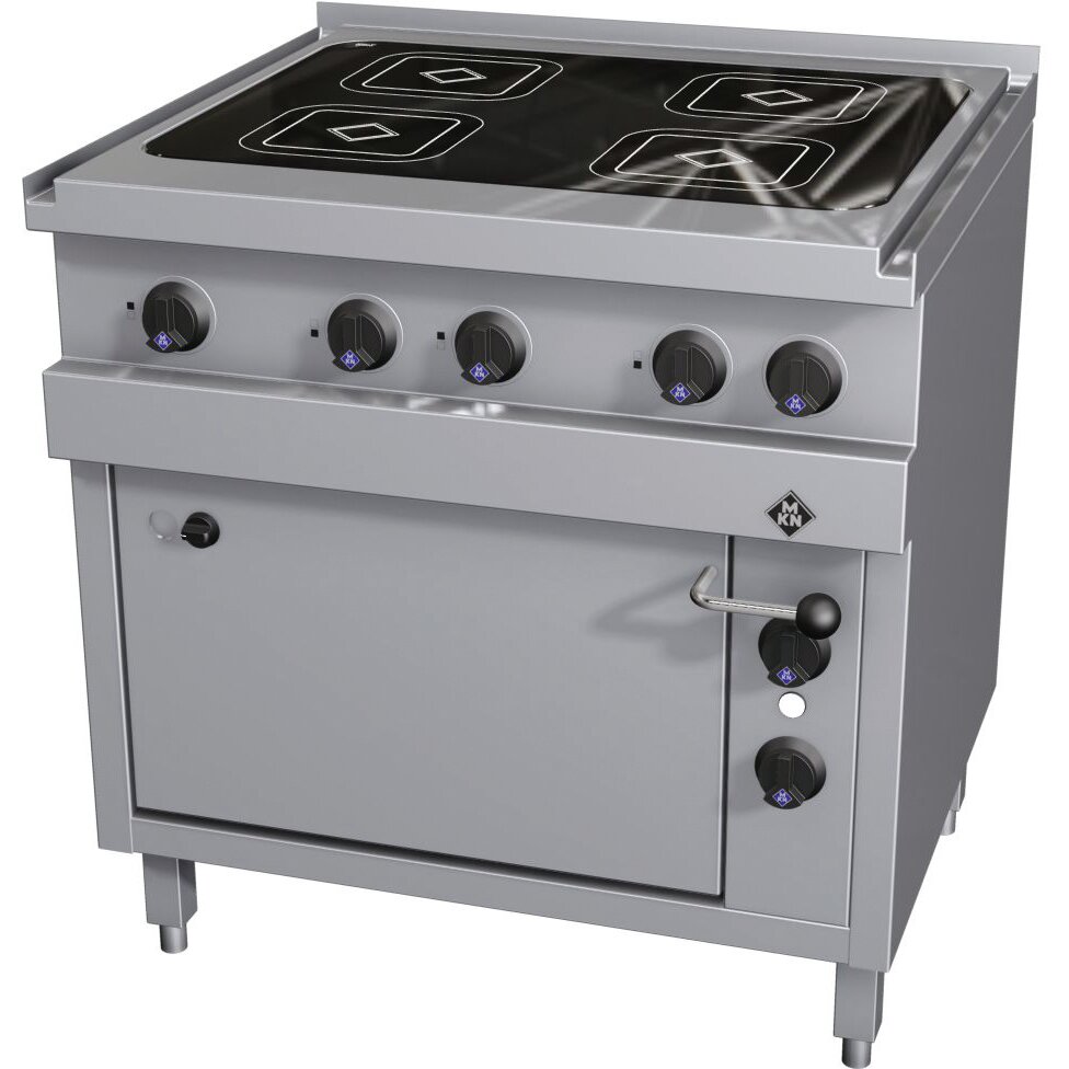 Ceran-Herd 4 Heizzonen mit Elektroback GN 1 1/2 / Vitro 4 / Feld 700 x 540 mm