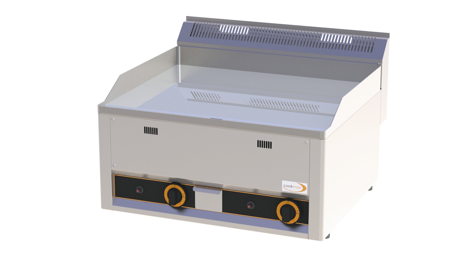 Gas-Grillplatte glatt verchromt 2 Heizzonen 660 x 600 x 290 mm