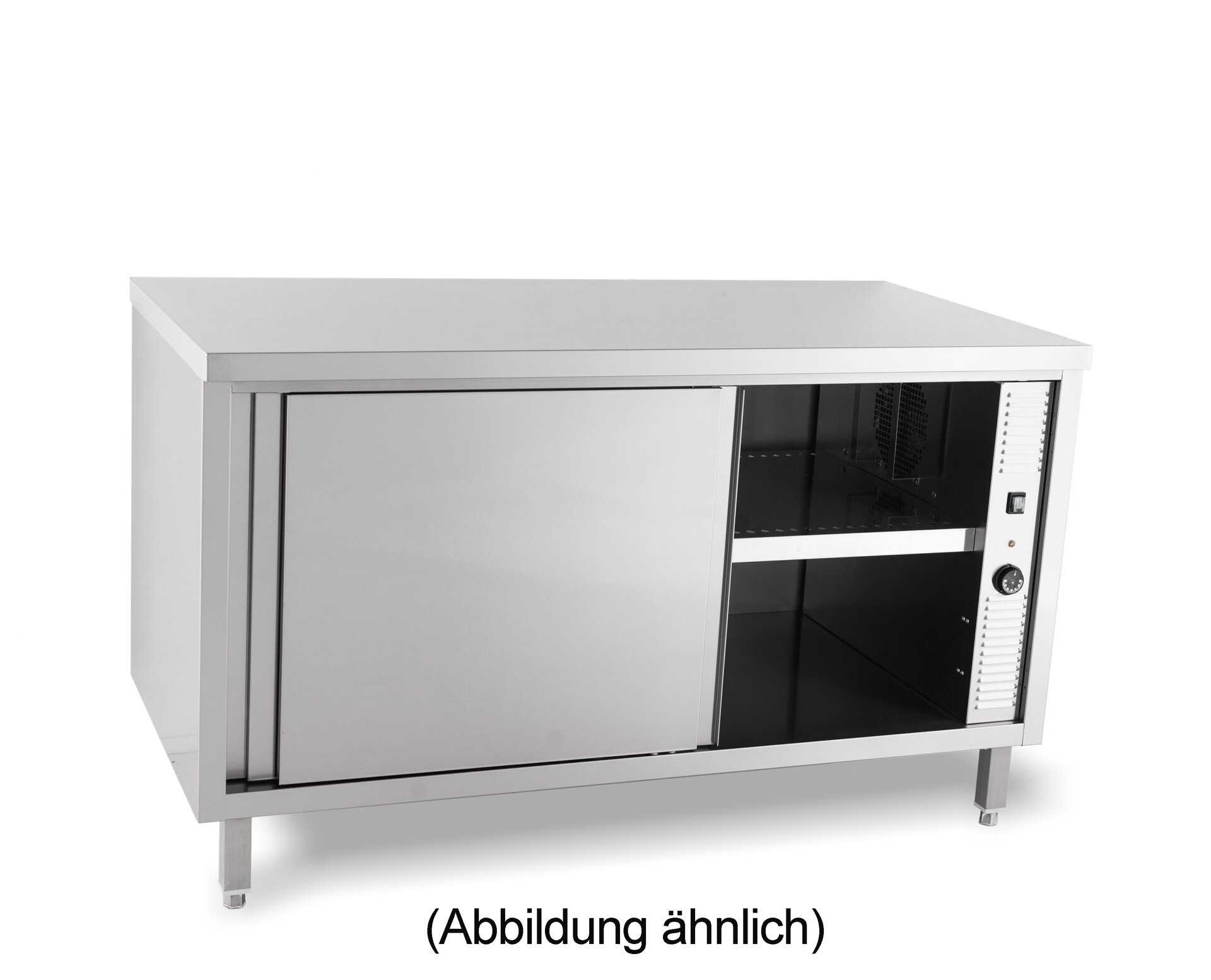 Durchreicheschrank beheizt Schiebetüren ohne Aufkantung 1400 x 600 x 850 mm