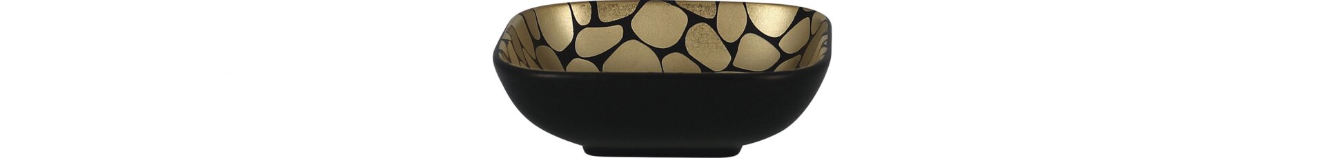 Schale quadratisch 110 x 110 x 35 mm / 0,17 l schwarz / gold