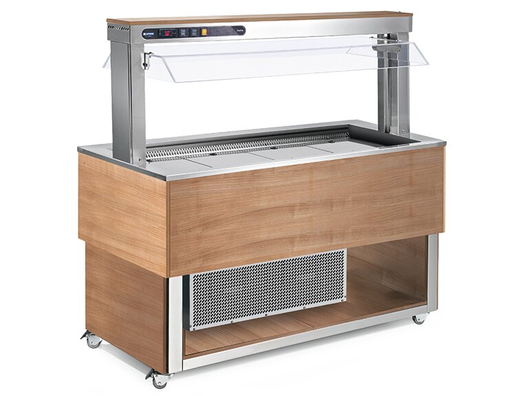 Büfett-Element Bain-Marie Wanne 2144 mm GN 6/1 Vollverkleidung RAL/Edelstahl