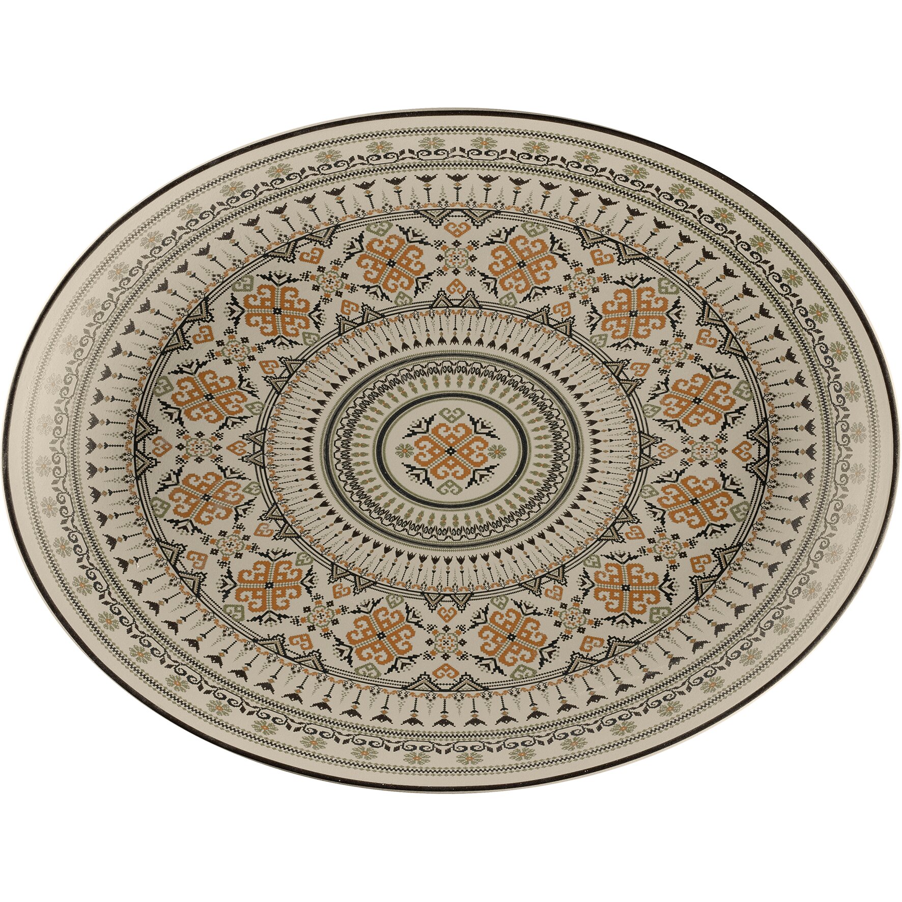 Platte oval 360 x 270 x 35 mm Argila Genoa