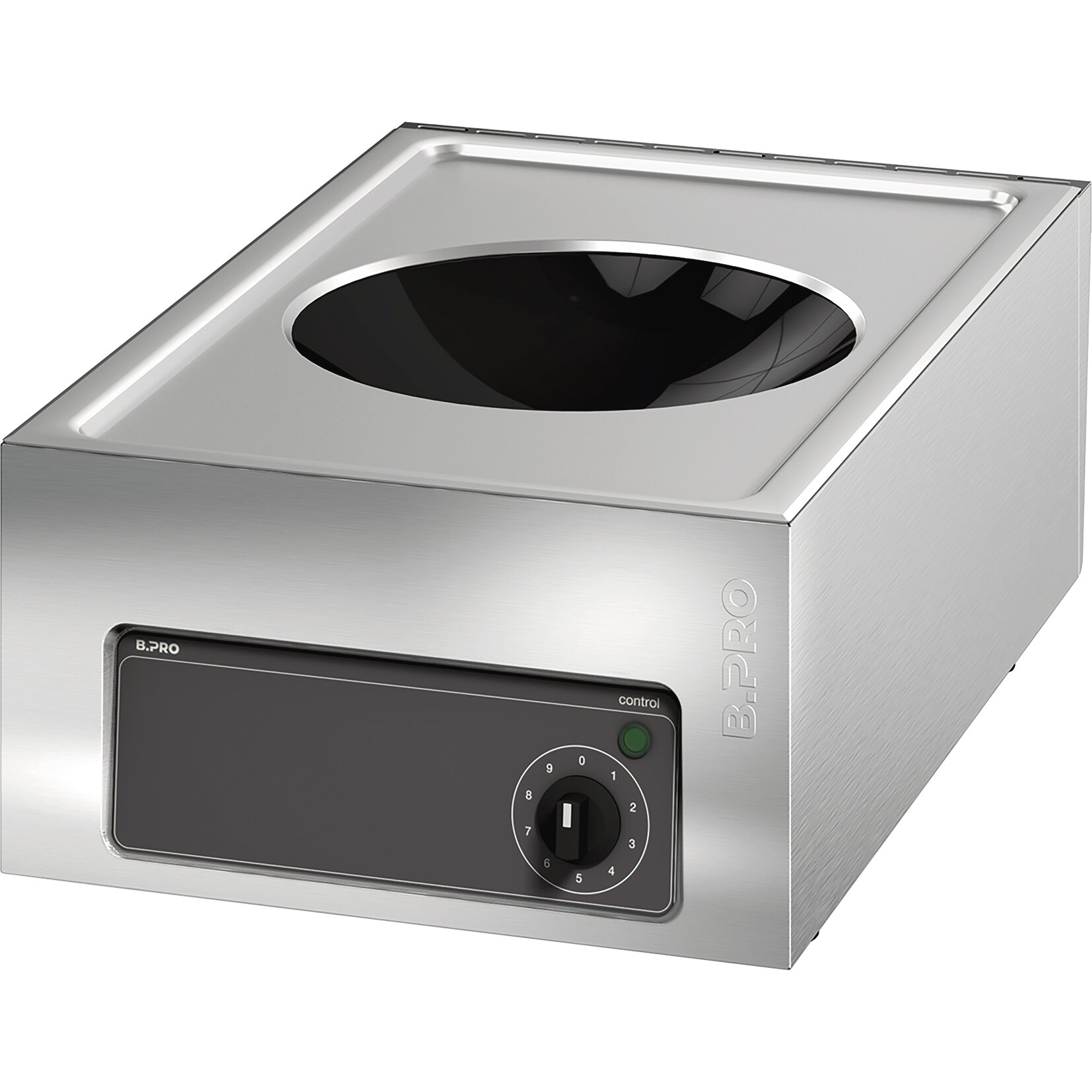 Induktions-Wok mit Cuvette 1 Heizzone /  Feld 300 x 300 mm / Auftischgerät