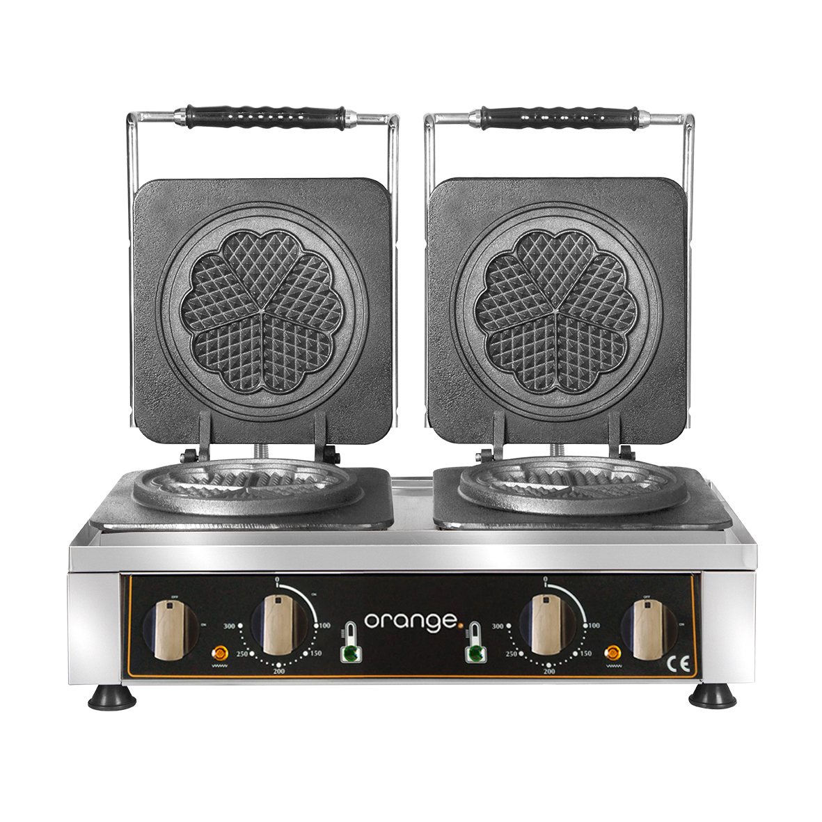Waffeleisen Amore-M, 2 x Ø 170 mm orange