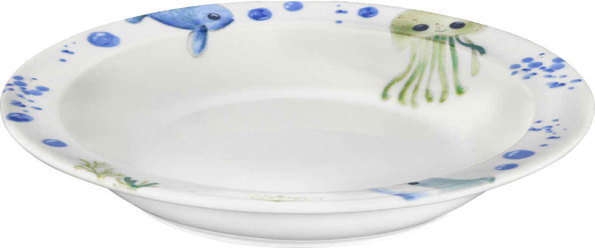 Teller tief rund Fahne 214 mm / 0,42 l Kids Sea Friends B1100