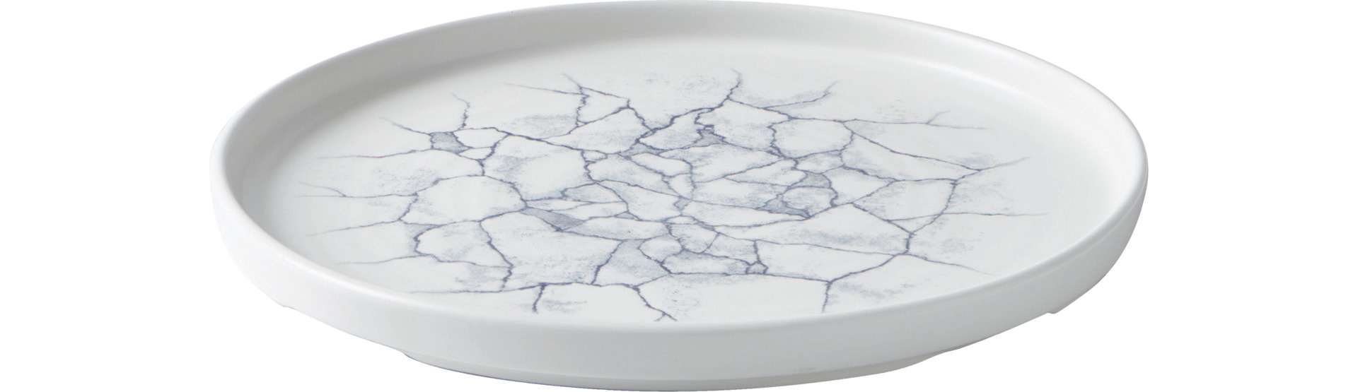 Teller flach mit Steilrand stapelbar 260 mm Kintsugi Pearl Grey