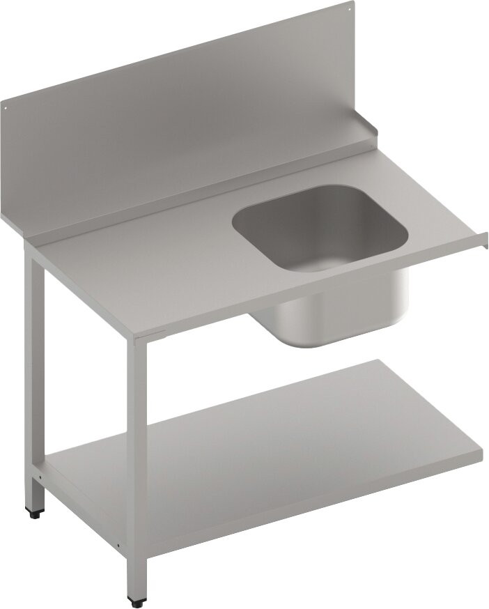 Zulauftisch mit Becken und  Ablagebord 1100 mm breit
