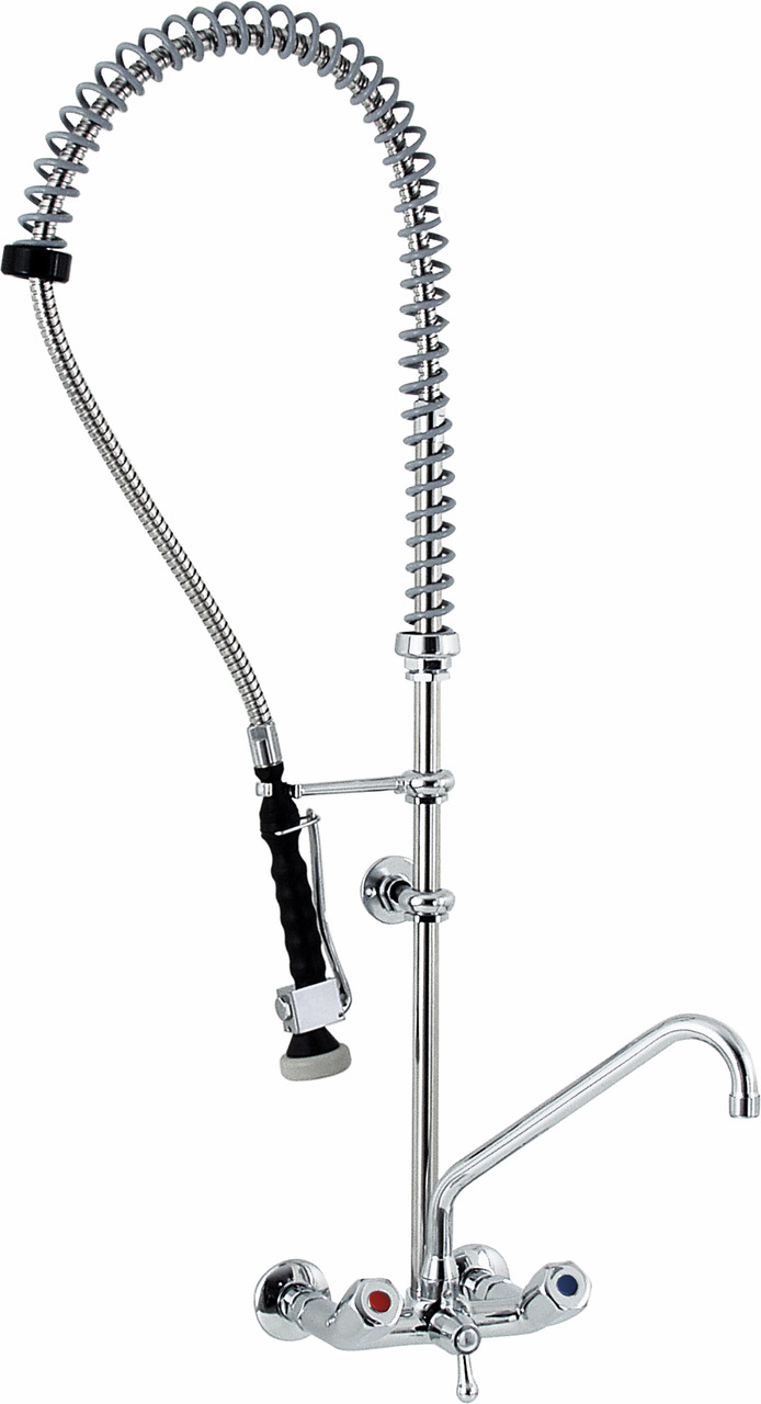 Geschirr-Waschbrause mit Schwenkhahn  für Zweiloch-Wandmontage H=1040 mm