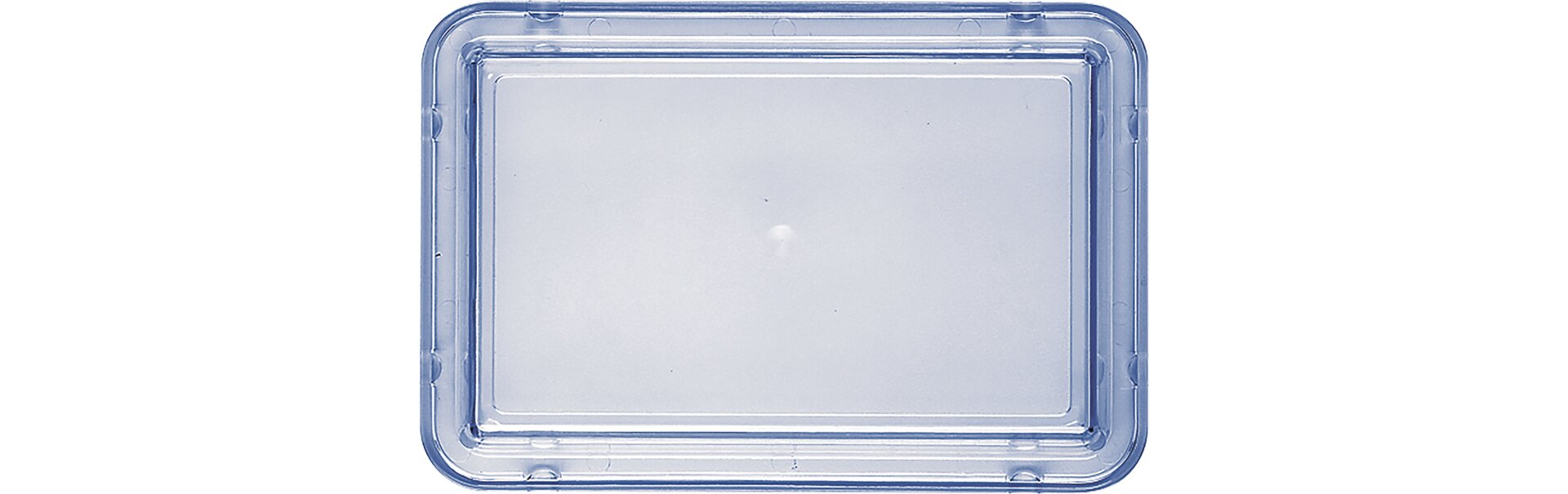 Deckel rechteckig / sehr hoch 196 x 133 mm blau-transparent