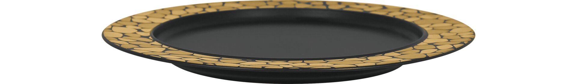 Teller flach mit Rand 280 mm schwarz + gold