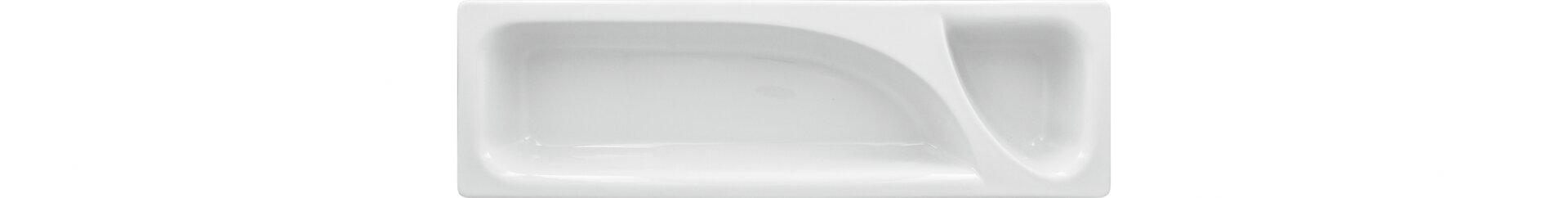 GN-Schale GN 2/4 geteilt 530 x 162 x 65 mm plain-white Zamma