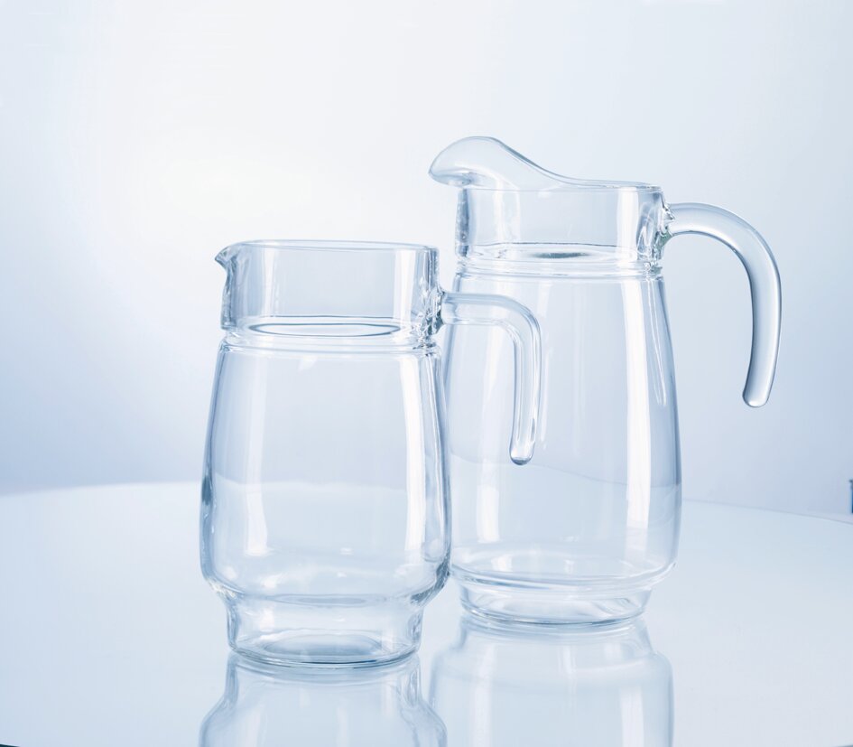 Weinkrug mit Henkel 120 mm / 1,60 l transparent