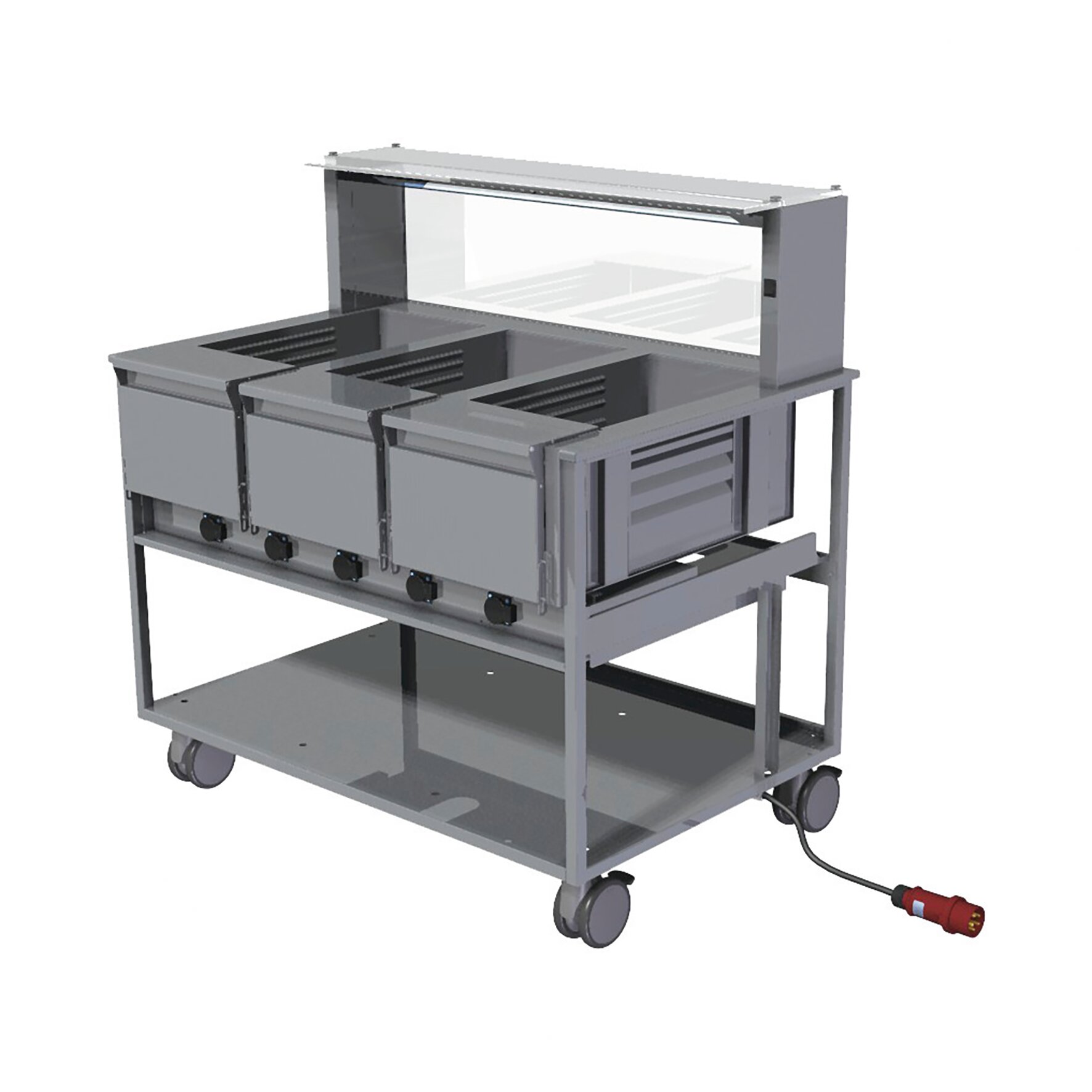Warmhaltemodul mit Licht Aufsatz, EST 200 mm tief, fahrbar