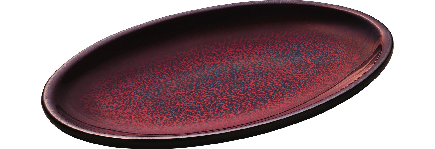 Platte oval 310 x 200 mm rot Glow