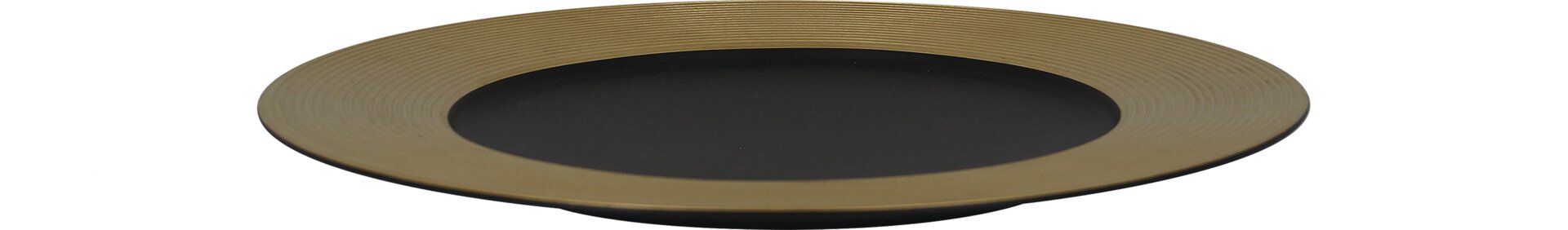 Teller flach 290 mm schwarz / gold