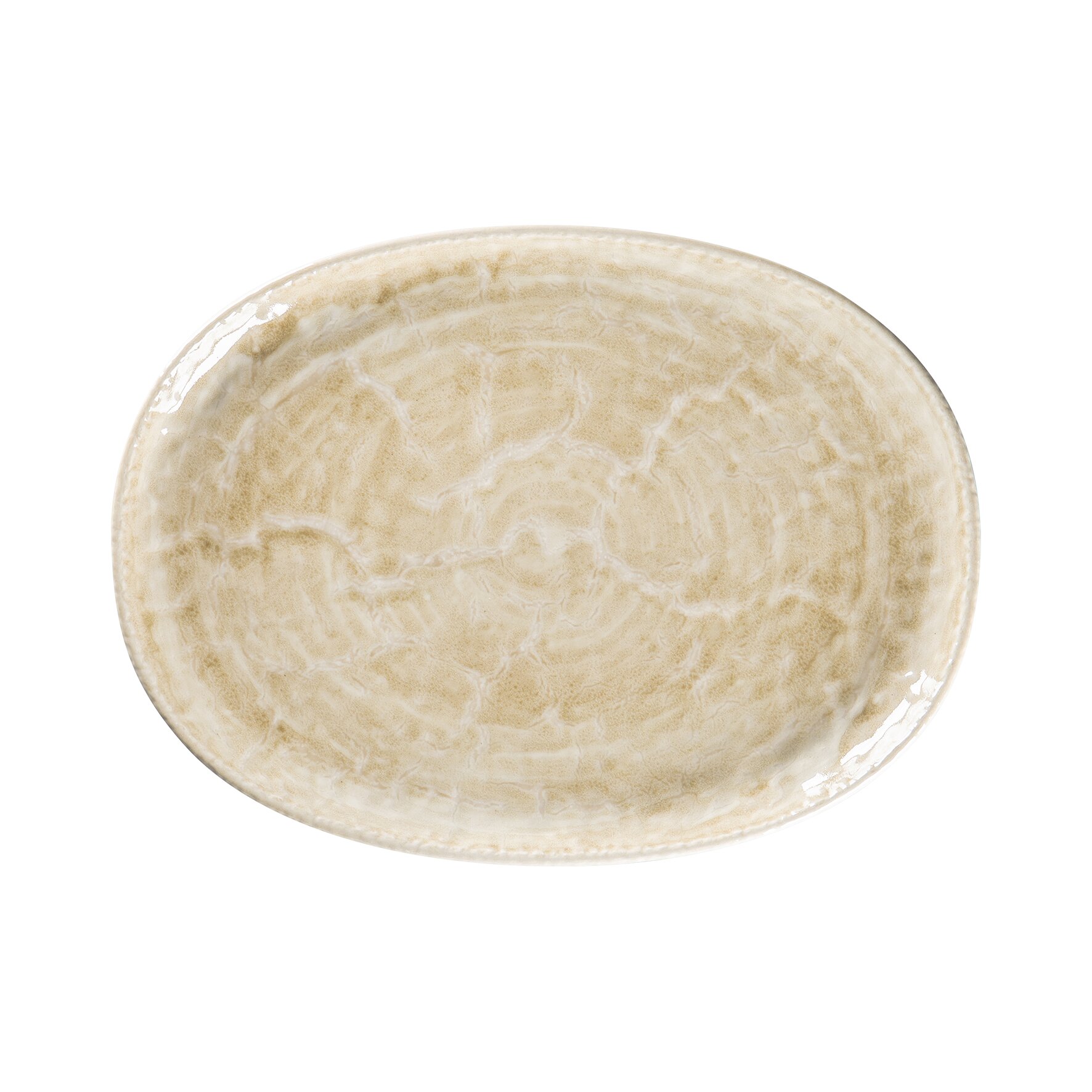 Coupplatte oval 320 x 240 mm Vanilla beige Krush Vanilla Beige