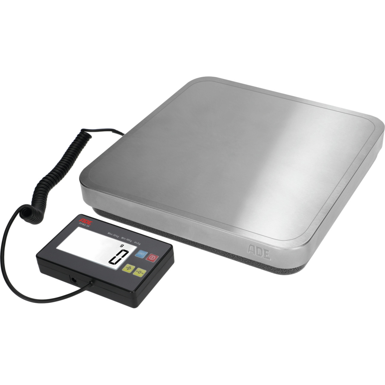 Elektronische Plattformwaage bis 30 kg Netz- und Batteriebet. 300 x 300 x 54 mm