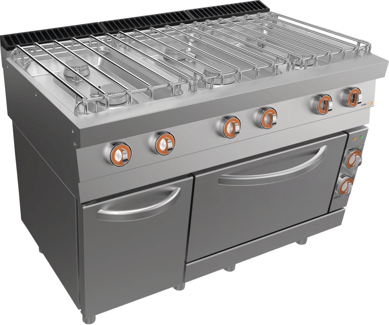 Gas-Herd, 6 Brenner, mit Elektro-Backofen
