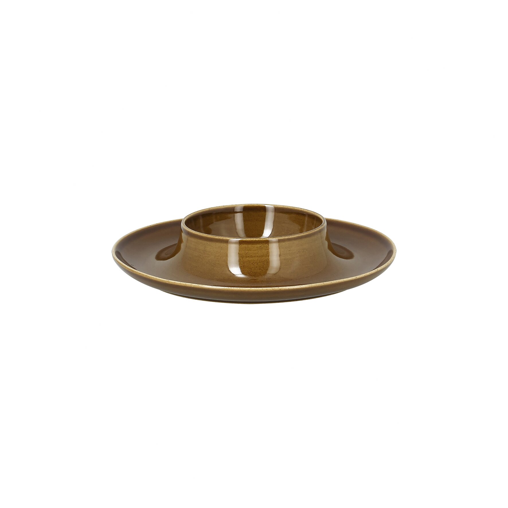 Teller rund mit Mittelteil tief ashore 250 mm caramel