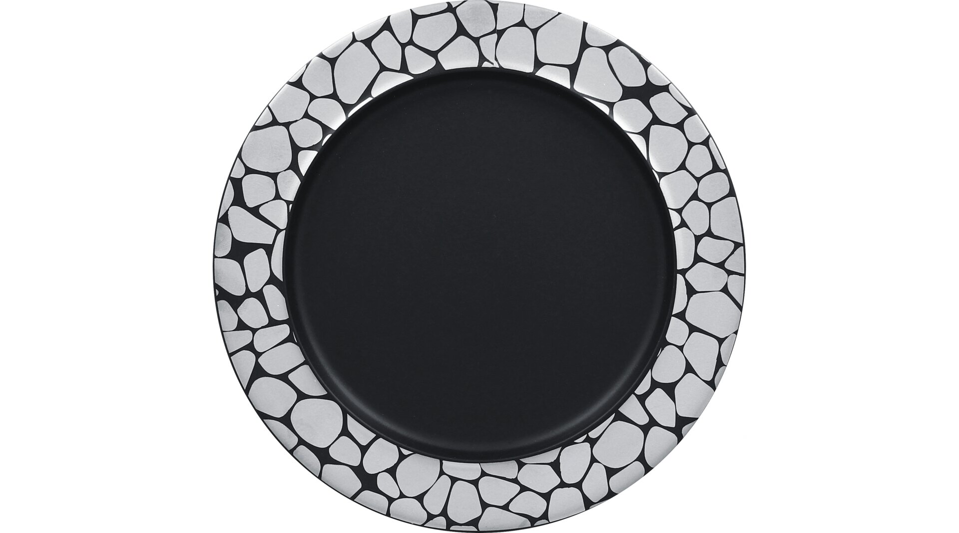 Teller flach mit Rand 240 mm silber / schwarz