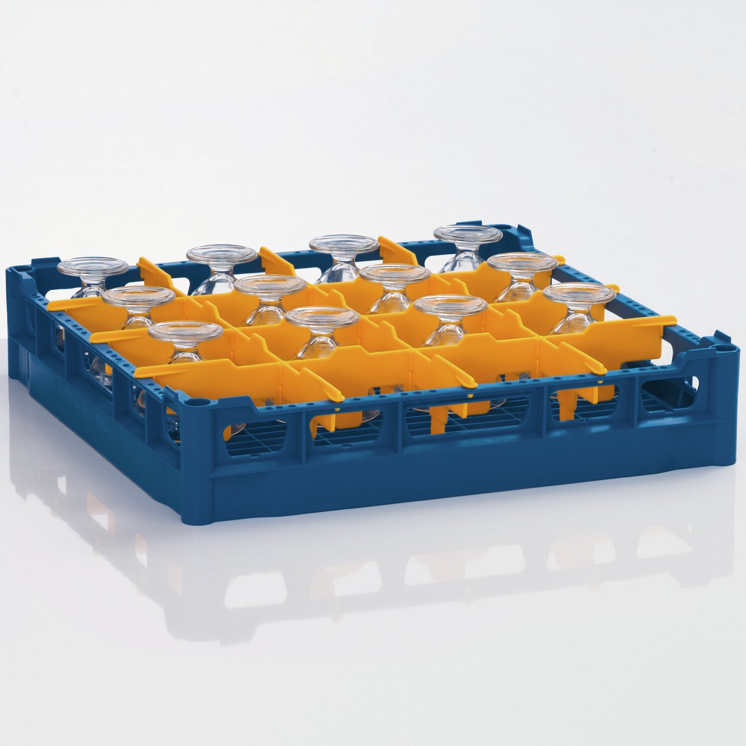 Gläserkorb Kunststoff für 16 Gläser / 500 x 500 mm / max. Glashöhe 70 mm