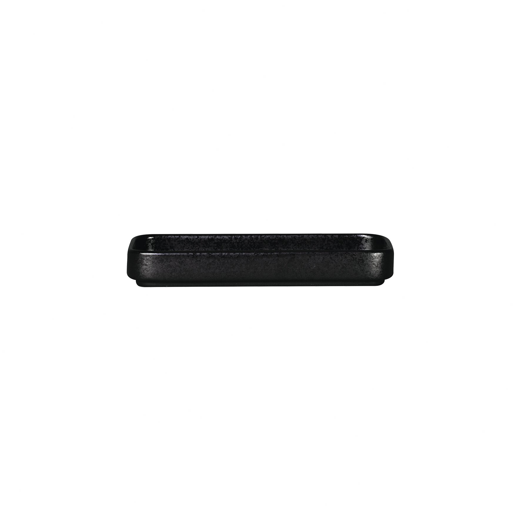 Teller flach rechteckig 160 x 80 mm schwarz Karbon Fractal