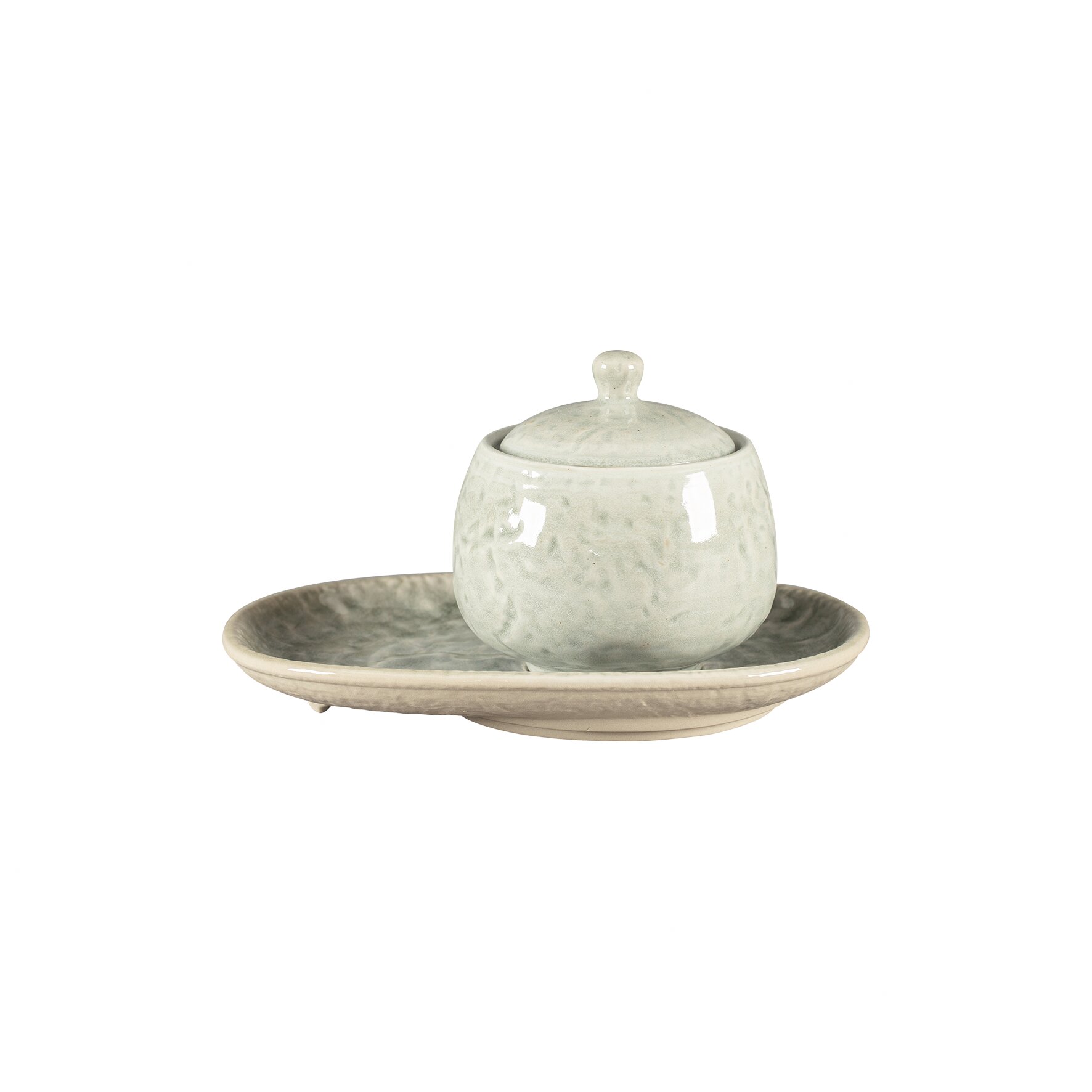 Zuckerdose mit Deckel 88 mm / 0,25 l Celadon green Krush Celadon Green