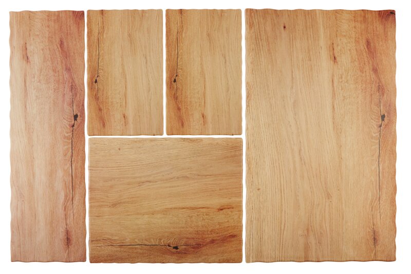 GN-Tablett GN 1/1 530 x 325 x 15 mm Holzoptik mit Antirutsch-Füßchen
