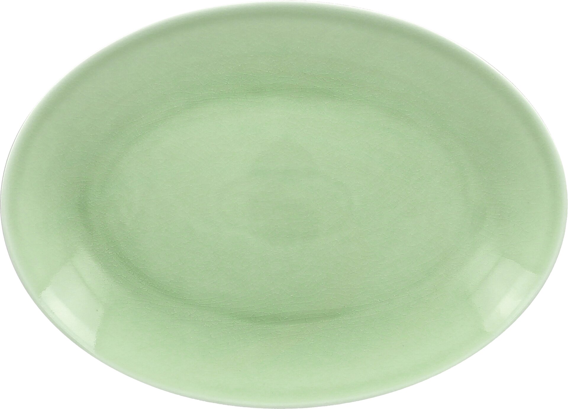 Platte oval 360 x 270 mm plain-green Vintage