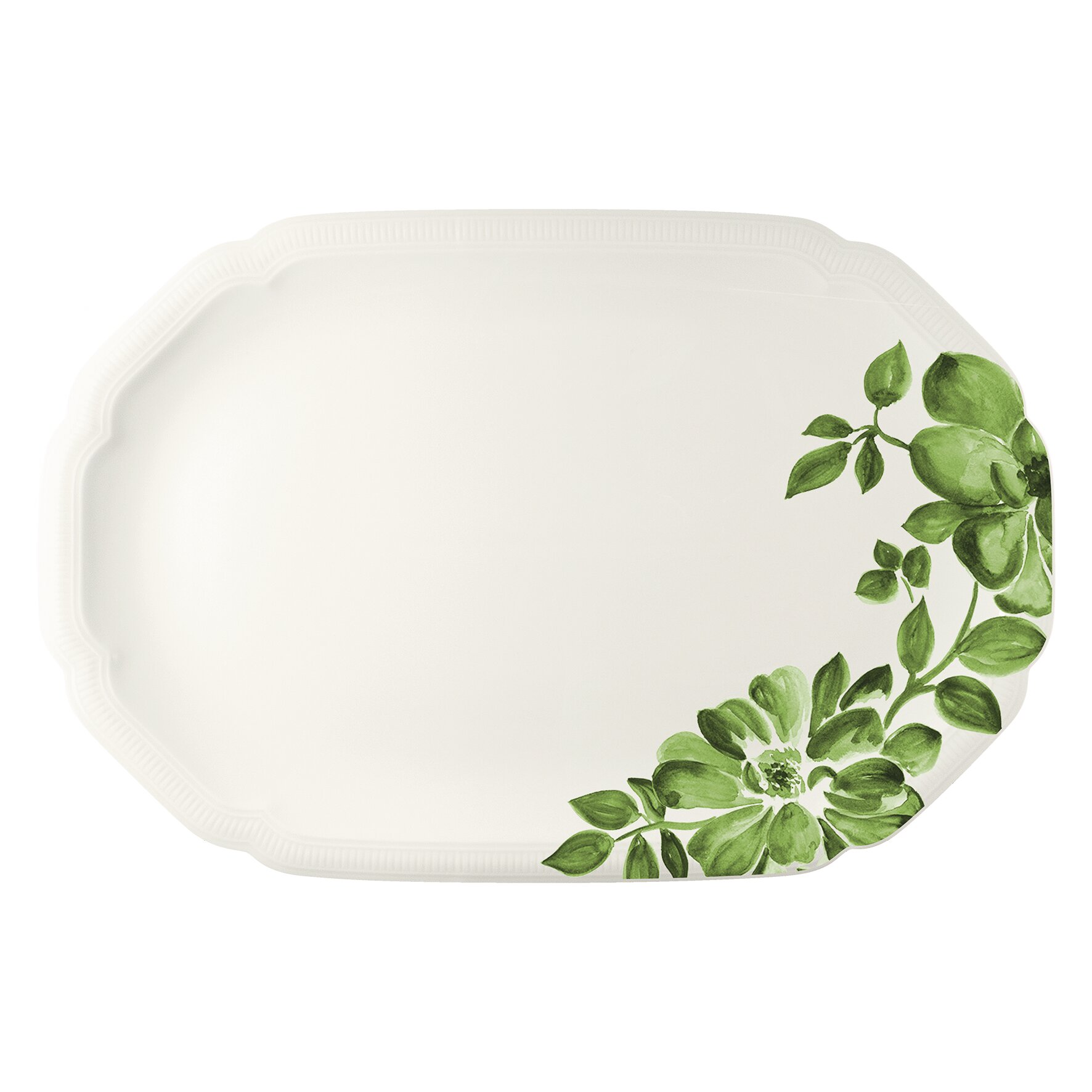 Coupplatte oval mit Relief 328 x 220 mm green Floral Charm