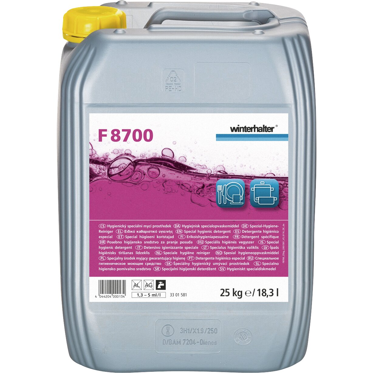 Spezial-Hygiene-Reiniger F 8700 / 25,00 kg Kanister