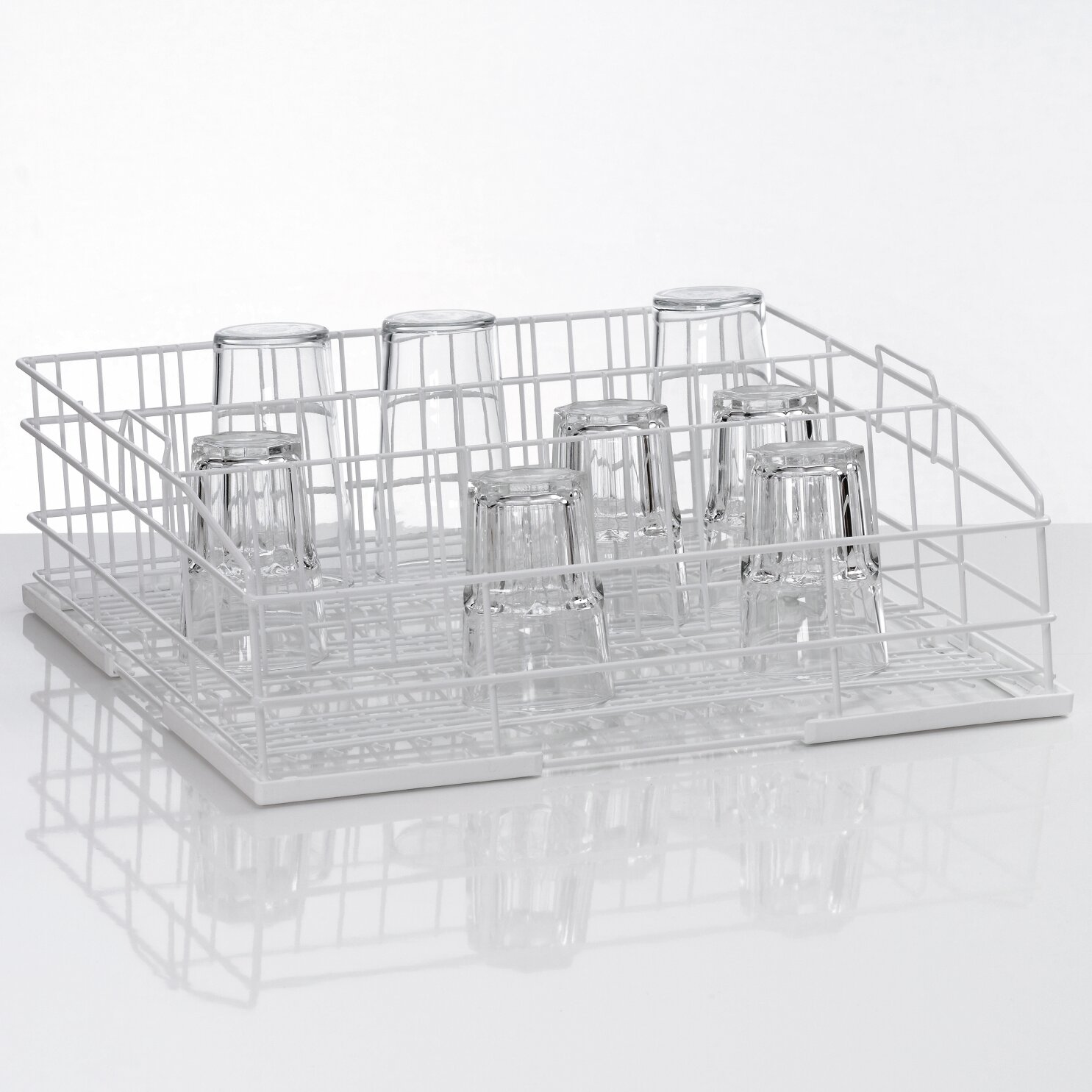 Gläserkorb aus Drahtgitter Größe M /  3 Reihen / 500 x 440 x 150 mm