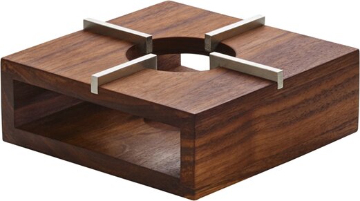 Stövchen Nussbaum 140 x 140 x 55 mm braun Flow & Serve