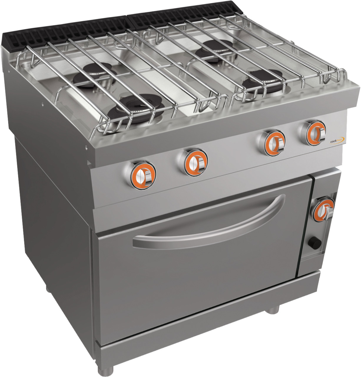 Gas-Herd 4 Brenner mit Gas-Backofen GN 2/1