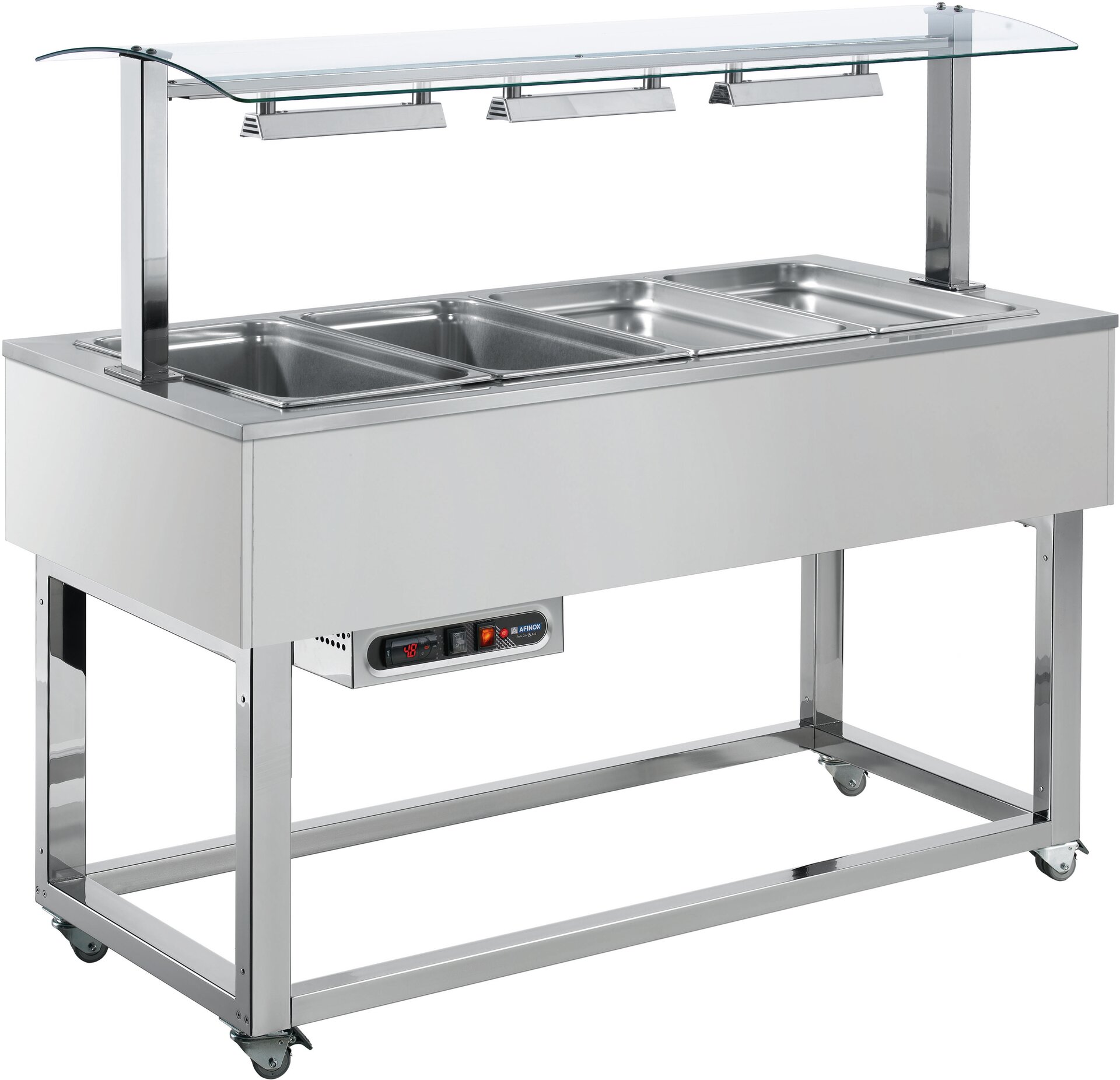 Ausgabe-Element Bain-Marie Wanne 2144 mm GN 6/1 Vollverkleidung Wenge