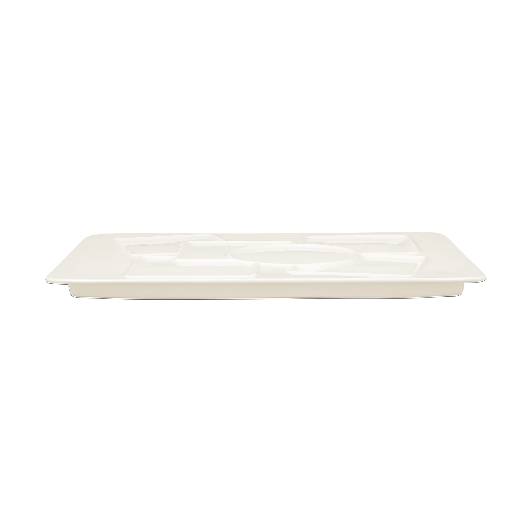 Teller rechteckig mit 6 Zonen create 370 x 270 mm plain-white