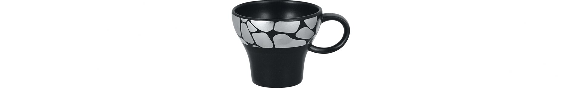 Espressotasse 0,09 l silber / schwarz