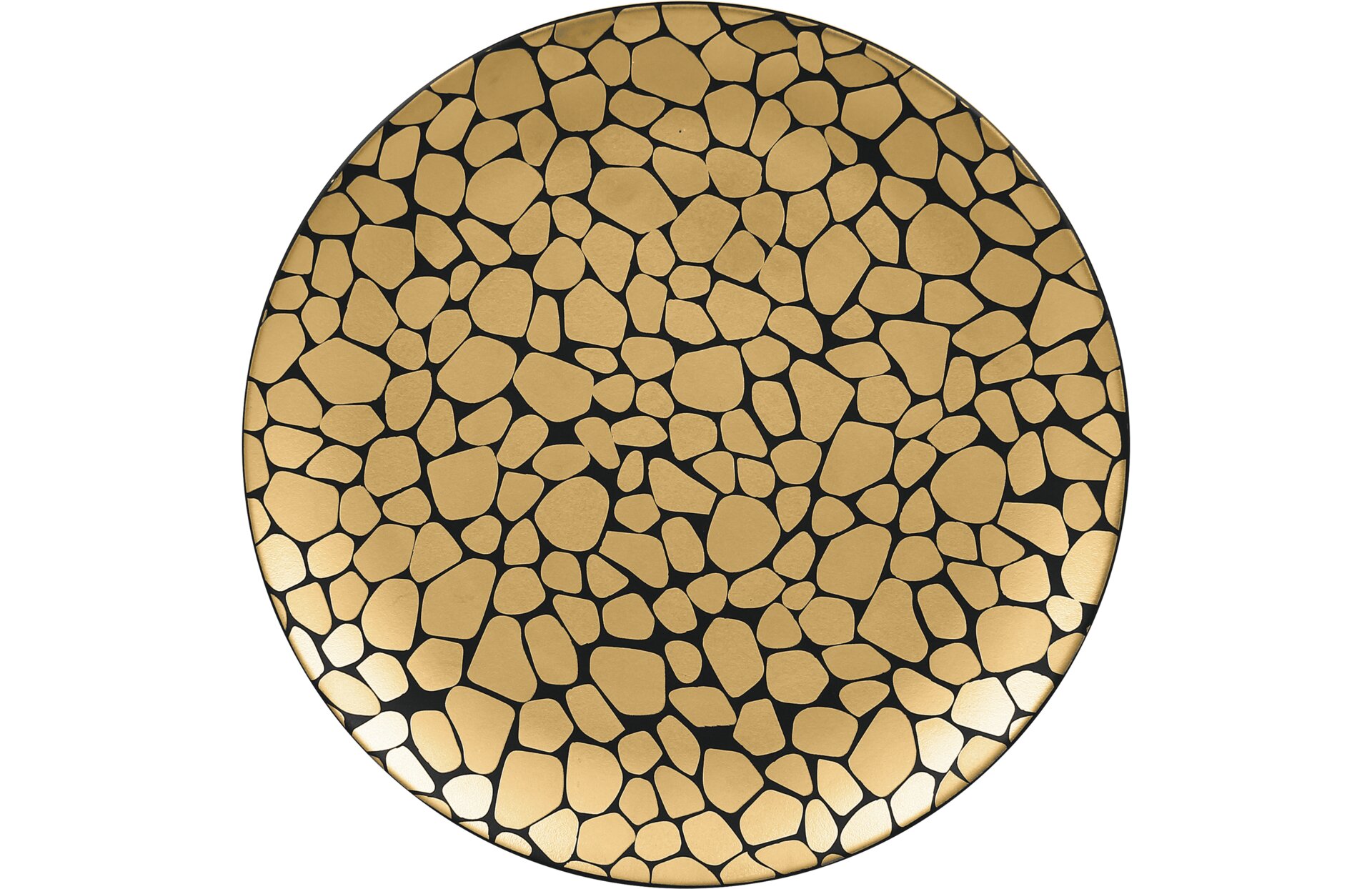 Coupteller flach 280 mm schwarz / gold